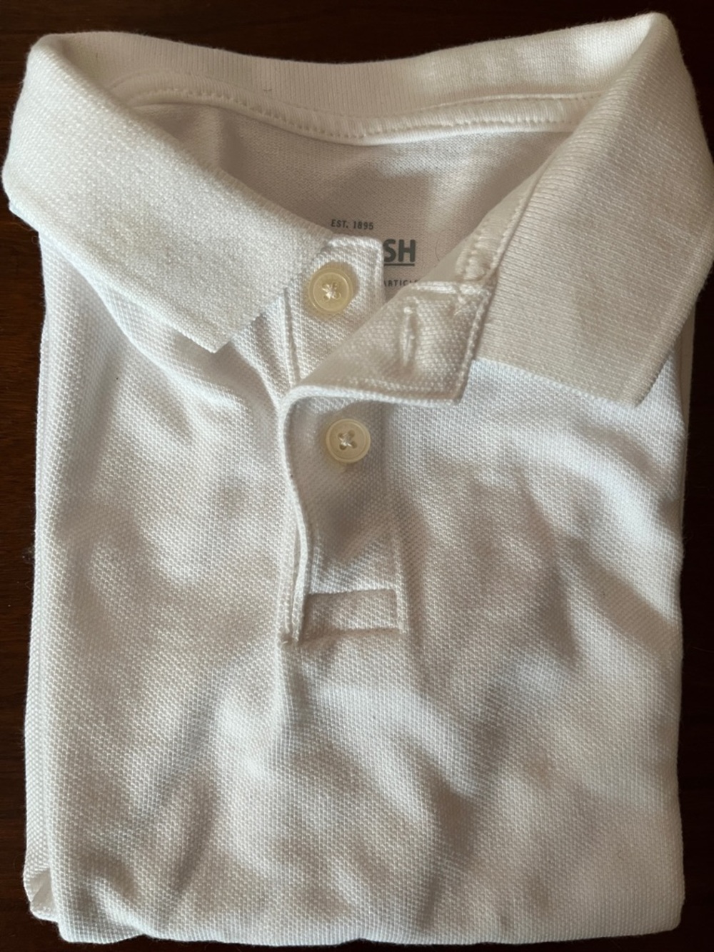 Boys white shirt-sleeve polo shirt
